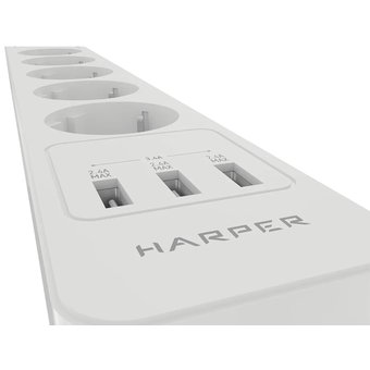  Удлинитель с USB зарядкой HARPER UCH-560 White 