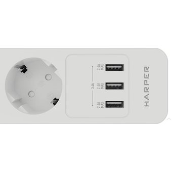  Удлинитель с USB зарядкой HARPER UCH-560 White 