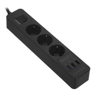  Удлинитель с USB зарядкой HARPER UCH-410 QC3.0 Black 