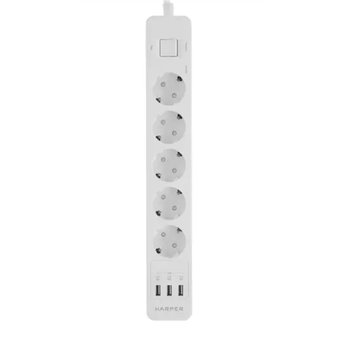  Удлинитель с USB зарядкой HARPER UCH-550 White 