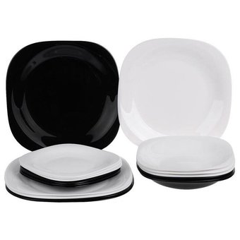  Набор столовой посуды LUMINARC Карин 18пр черно-белый (N1489) 