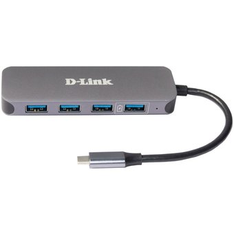  Разветвитель USB-C D-Link DUB-2340 4порт. черный (DUB-2340/A1A) 