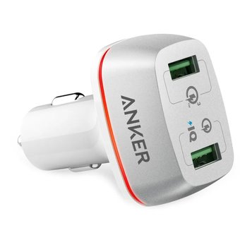  АЗУ Anker PowerDrive+ 2 with Quick Charge 3.0 White 