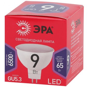  Лампа светодиодная ЭРА RED LINE LED MR16-9W-865-GU5.3 R Б0045353 софит 