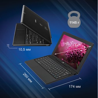  Планшет Digma EVE 10 A400T ES1247EW Atom Z8350 (1.44) 4C 4Gb 64Gb 10.1" IPS 1280x800 W10 черный 