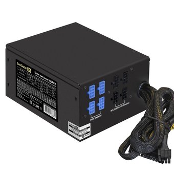  Блок питания ExeGate 900PPX EX222114RUS 900W ATX, APFC, КПД 82 (80 Plus), 14cm fan, 24pin, 2x(4+4)pin, PCIe, 5xSATA, 4xIDE, black, RTL 