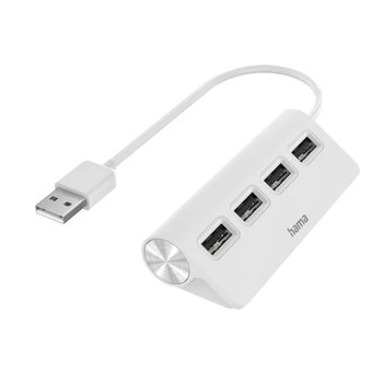  Разветвитель USB 2.0 Hama H-200120 4порт. белый (00200120) 