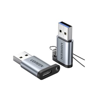  Адаптер UGreen US276 (50533) USB 3.0-A to USB-C M/F Adpater серый 