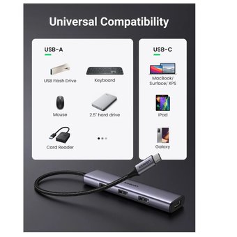  USB Hub Ugreen CM473 (20841) серый 