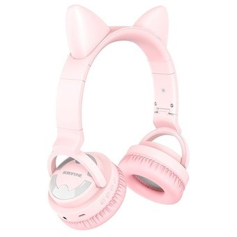  УЦ Наушники bluetooth полноразмерные Borofone BO18 Cat ear, pink (плохая упаковка) 