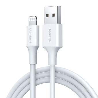  Кабель UGreen US155 (80822) USB-A Male to Lightning Male Cable Nickel Plating ABS Shell 1 м черный 