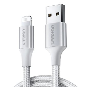  Кабель UGreen US199 (60161) Alu Case Braided Lightning Cable 1 м серебристый 