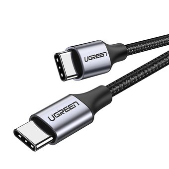  Кабель круглый UGreen US261 (50150) USB 2.0 C M/M Round Cable Nickel Plating Aluminum Shell 1 м серо-черный 