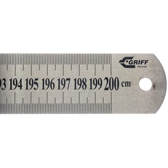  Линейка металлическая Griff D112026 с двусторонней шкалой 2000x39x18мм 