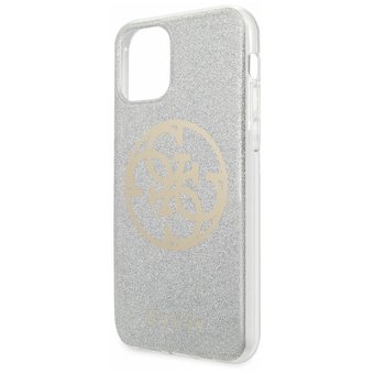  Чехол Guess для iPhone 11 Pro чехол 4G Circle Logo Hard PC/TPU Glitter Light grey 