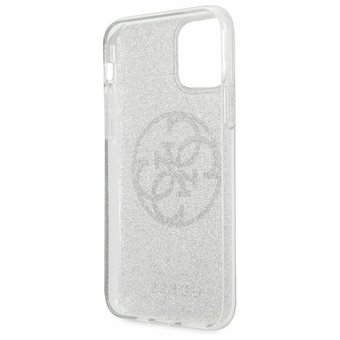  Чехол Guess для iPhone 11 Pro чехол 4G Circle Logo Hard PC/TPU Glitter Light grey 