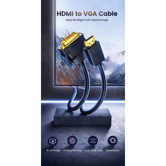  Кабель UGreen HD106 (11150) HDMI to DVI Cable 1,5 м черный 