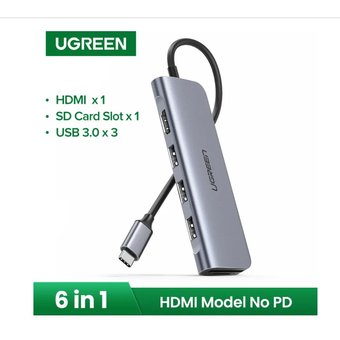  USB Hub Ugreen CM195 (70410) серый космос 