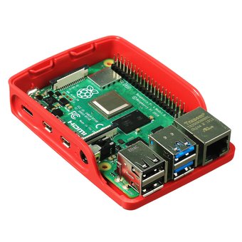  Корпус Qumo (RS030) ABS Plastic, Raspberry Pi 4, White+Red 