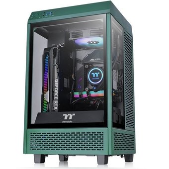  Корпус Thermaltake The Tower 100 Racing Green CA-1R3-00SCWN-00 черный без БП miniITX 1x120mm 3x140mm 2xUSB3.0 audio bott PSU 