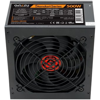  Блок питания Ginzzu SB500 ATX 12cm fan 