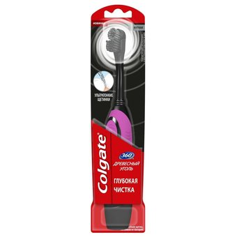  Зубная щетка электрическая COLGATE 360 SONIC Древесный Уголь, мягкая 