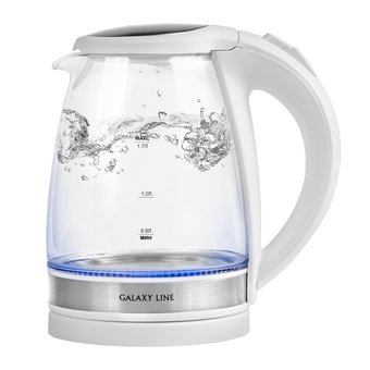  Чайник Galaxy GL0560 стекло/белый 