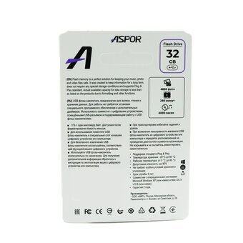  USB-флешка 32G USB 2.0 Aspor PK-TG120 нано 