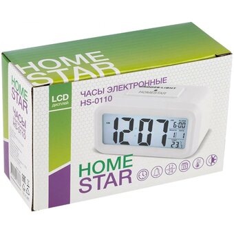  Часы электронные HOMESTAR HS-0110 белые 104307 