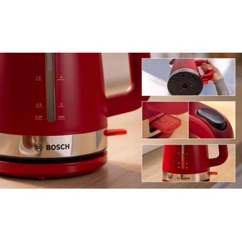  Электрочайник Bosch TWK4M224 красный корпус пластик 