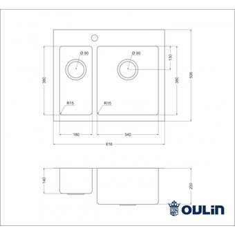  Мойка для кухни OULIN OL-FTR202R нерж 