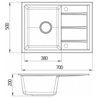  Мойка для кухни EMAR Quartz EMQ-1700.Q барит 
