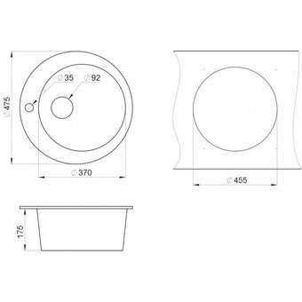  Мойка для кухни EMAR Quartz EMQ-1475.C оникс 