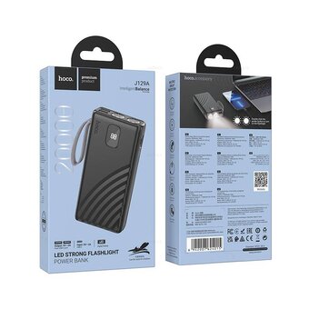  Аккумулятор внешний резервный HOCO J129A Nature flashlight power bank 20000mAh черный 