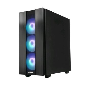  Корпус CHIEFTEC Hunter 2 GS-02B-OP без БП, боковая панель из закаленного стекла, 3xARGB LED 120мм спереди, 1xARGB LED 120мм сзади 