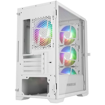  Корпус Powercase ByteFlow Micro White (CAMBFW-A4), Tempered Glass, 4х 120mm ARGB fans, ARGB HUB, белый, mATX 