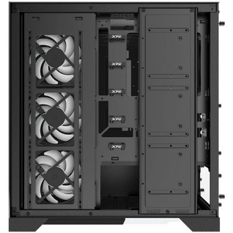  Корпус XPG Invader X Black (INVADERXMT-BKCWW) Mid-Tower Gaming ATX PC Case with Panoramic View, Tempered Glass Panels, and RGB Lighting Black 