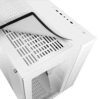 Корпус Ginzzu V560 RGB подсветка, закаленное стекло 1*USB 3.0,1*USB 2.0, AU Белый ATX 