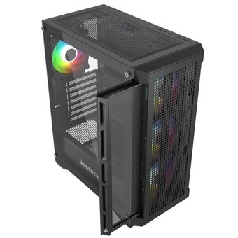  Корпус Powercase Ultimate Black (CUB-A4), Tempered Glass, 4x 120mm ARGB fans, ARGB HUB, чёрный, ATX 