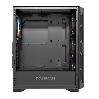  Корпус Powercase Ultimate Black (CUB-A4), Tempered Glass, 4x 120mm ARGB fans, ARGB HUB, чёрный, ATX 
