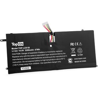  Батарея для ноутбука TopON TOP-LEX1B 14.8V 3200mAh литиево-ионная (103380) 