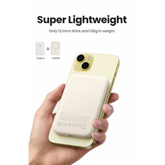  Внешний аккумулятор UGREEN PB560 (25207) 5000mAh Magnetic Wireless Power Bank White 