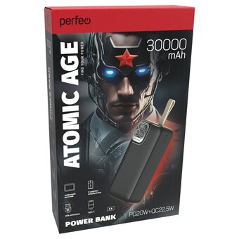  Powerbank Perfeo Atomic Age PF_E1478 30000mAh Black 