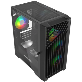  Корпус Powercase Mistral Micro X4B (CMMXB-L4), Tempered Glass, 4х 120mm 5-color fan, чёрный, mATX 