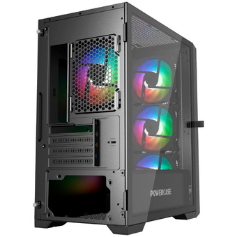  Корпус Powercase Alisio Micro X4B V2 (CAMCXB-A4), Tempered Glass, 4х 120mm ARGB fans, ARGB HUB, чёрный, mATX 