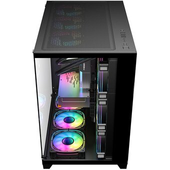  Корпус 1STPLAYER Megaview MV8-TP (MV8-TP-BK) Black / ATX 