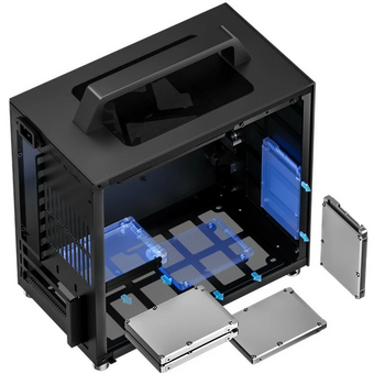  Корпус Jonsbo T8 Plus Black без БП, боковые панели из закаленного стекла, mini-ITX, черный 