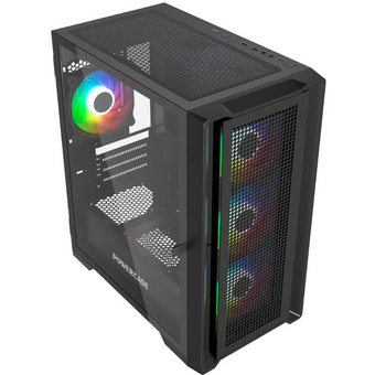  Корпус Powercase Alisio Micro X4B V2 (CAMCXB-A4), Tempered Glass, 4х 120mm ARGB fans, ARGB HUB, чёрный, mATX 
