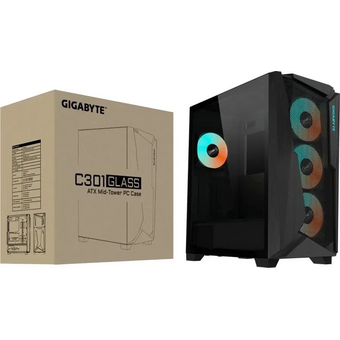  Корпус Gigabyte C301G черный (28300-GC301B-1CKR) без БП ATX 4x120mm 4x140mm 2xUSB3.0 audio bott PSU 