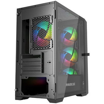  Корпус Powercase Mistral Micro X4B (CMMXB-L4), Tempered Glass, 4х 120mm 5-color fan, чёрный, mATX 